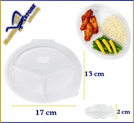 علبة ثلث قطع بيضاوية